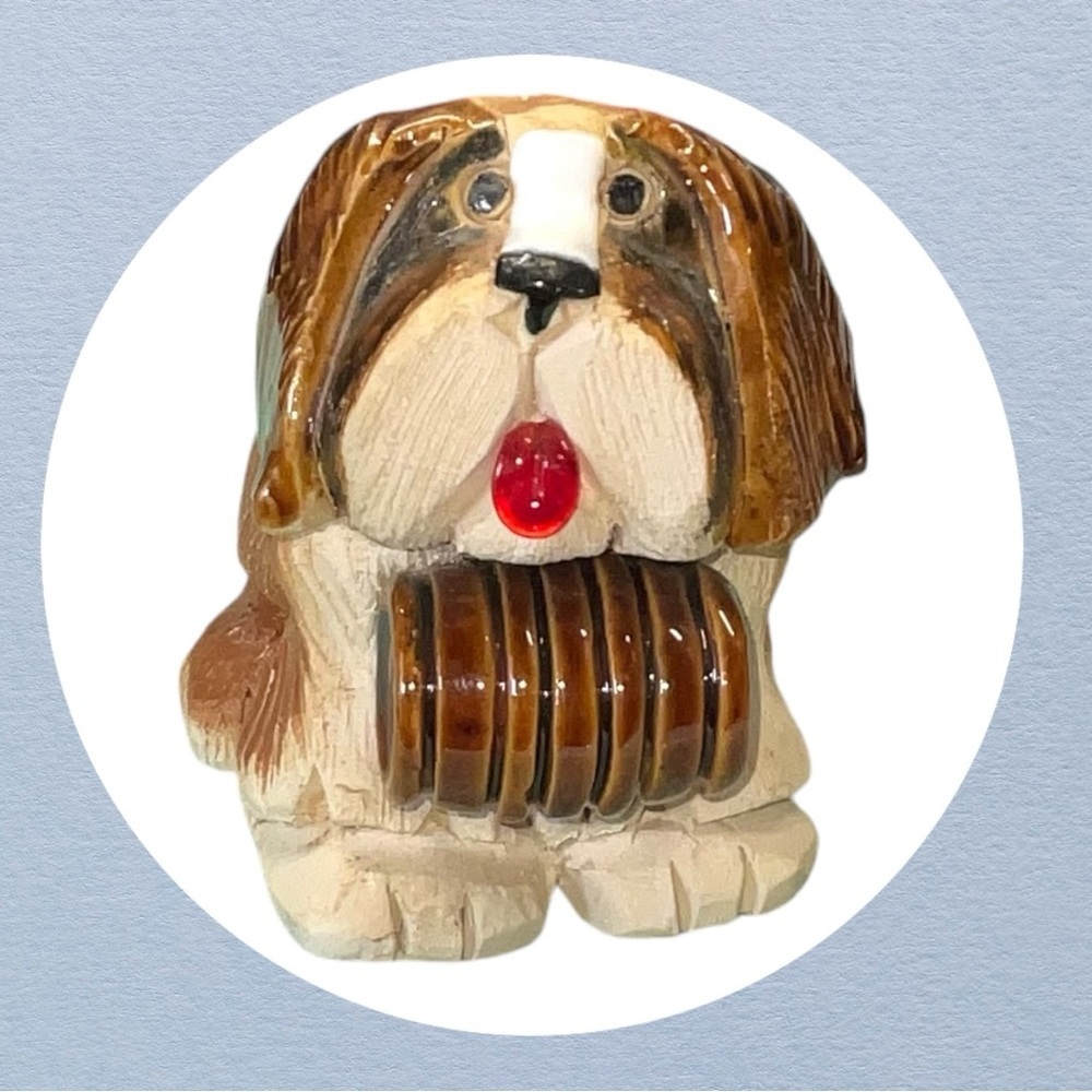 Vintage Artesania Rinconada St. Bernard Dog Earthenware Ceramic Figurine